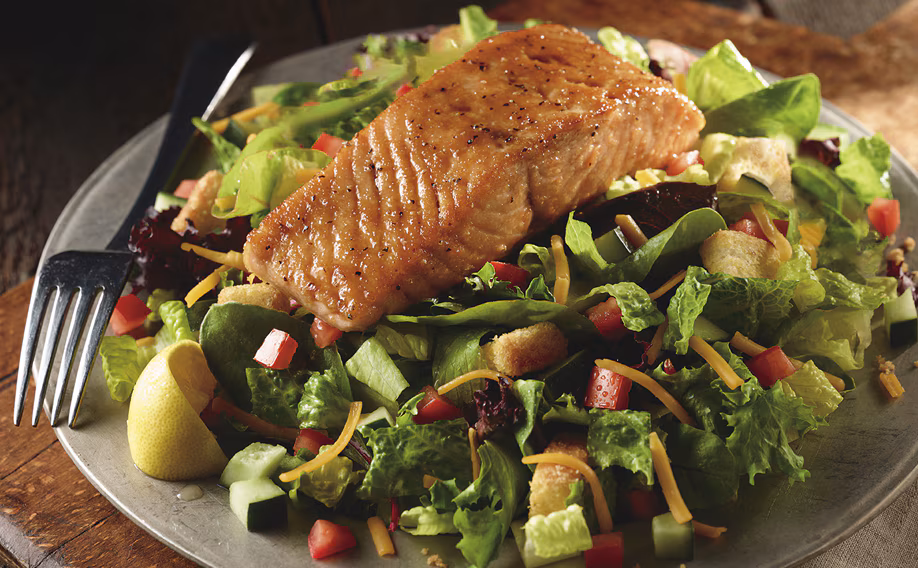 Field Greens with Grilled Salmon